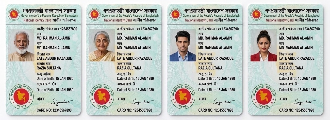 বাংলাদেশ জাতীয় পরিচয়পত্র নমুনা